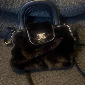 Black Faux Fur Handbag New with Tags